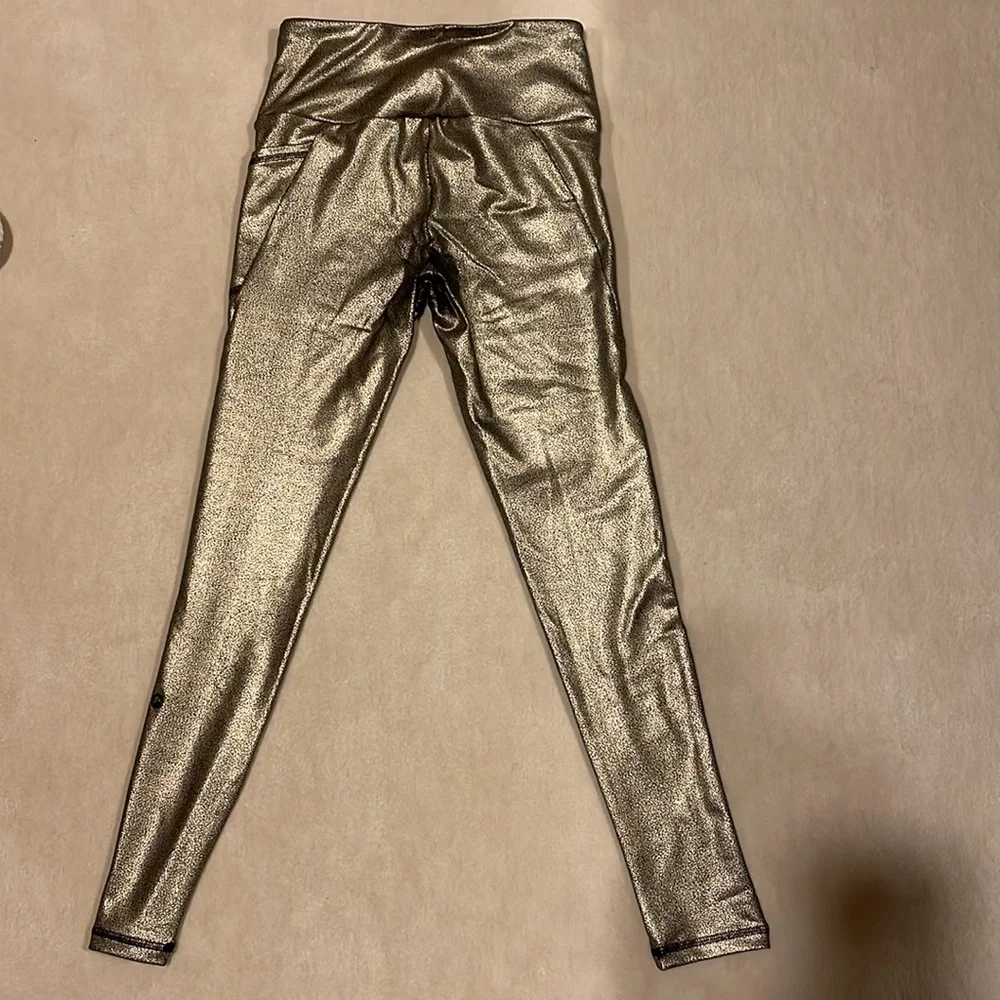 Gottex Gold and Black Speckle Leggings In Size XS - Picture 4 of 5